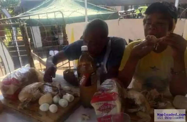 Unbelievable!! Man Eats 6 Eggs, One Whole Boiled Chicken